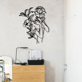 Wallity Elif Escultura de Pared de Metal Negro 40 x 50 cm